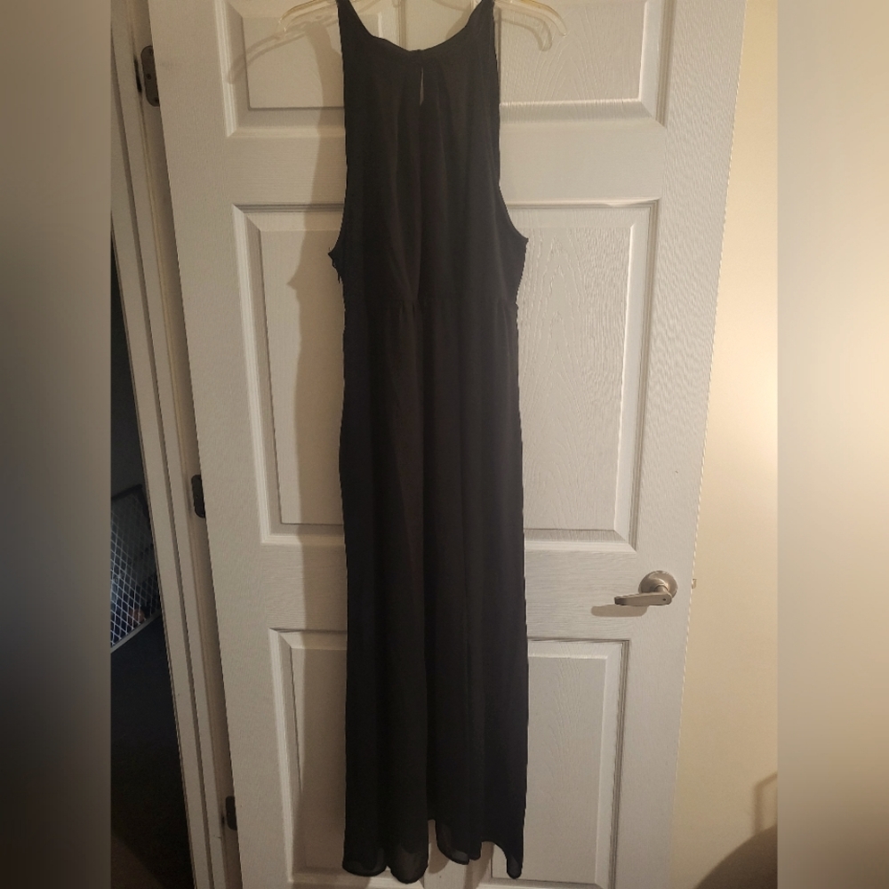 Women's black halter dress
